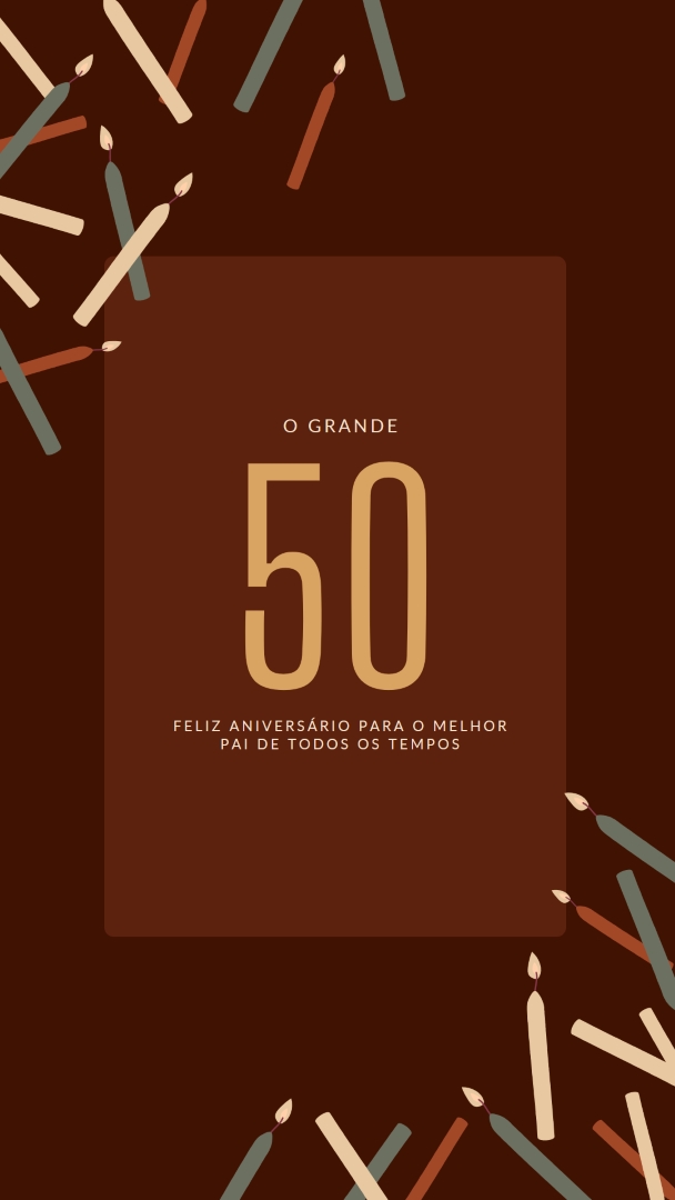 Feliz aniversário de 50 anos brown modern-simple