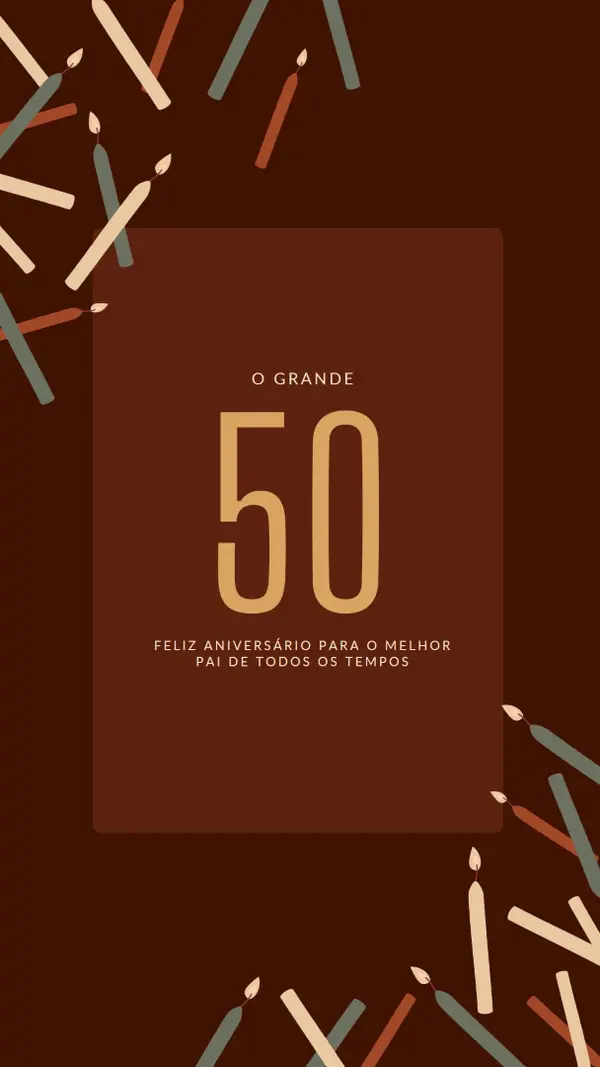 Feliz aniversário de 50 anos brown modern-simple