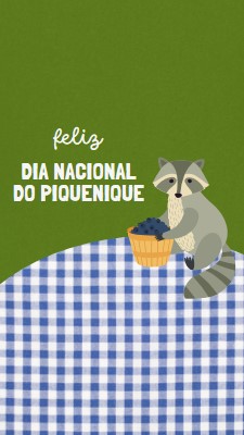 Feliz Dia Nacional do Piquenique green whimsical-color-block