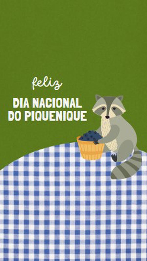 Feliz Dia Nacional do Piquenique green whimsical-color-block