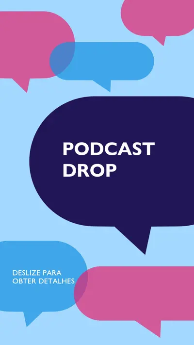 Podcast caindo agora blue modern-color-block