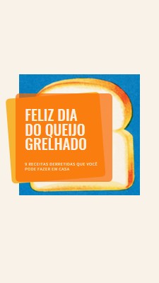 Feliz Dia do Queijo Grelhado orange modern-bold