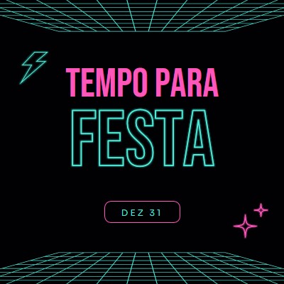 Hora de festejar black bold,neon,outline,grid,sci-fi