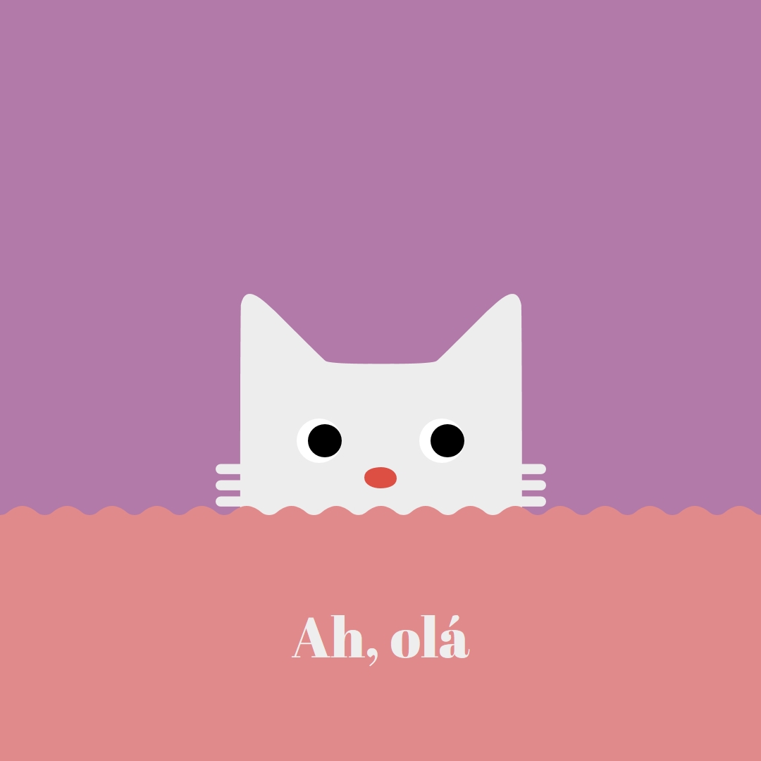 Ah, olá red cute,simple,cat,neutral,bright,fun