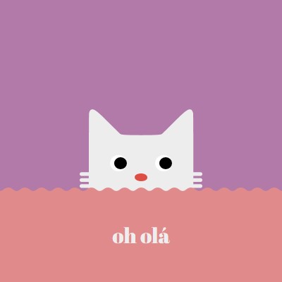 Olá, olá. red cute,simple,cat,neutral,bright,fun