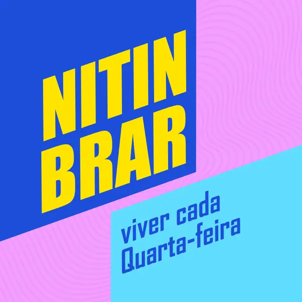 Transmissão de podcast ao vivo blue bold,bright,typography,geometric,vibrant,block