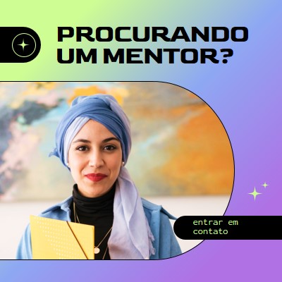 Procurando um mentor? purple modern,bold,gradient,geometric,photo,sparkle