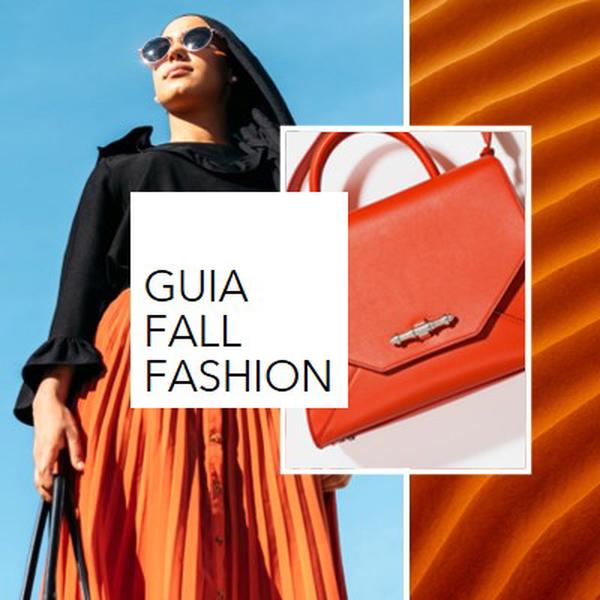 Guia de moda de outono orange modern,bold,collage