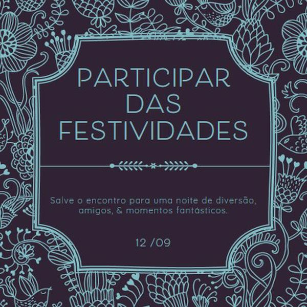 Participar das festividades blue elegant,classic,floral