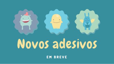 Novos adesivos em breve blue whimsical-color-block