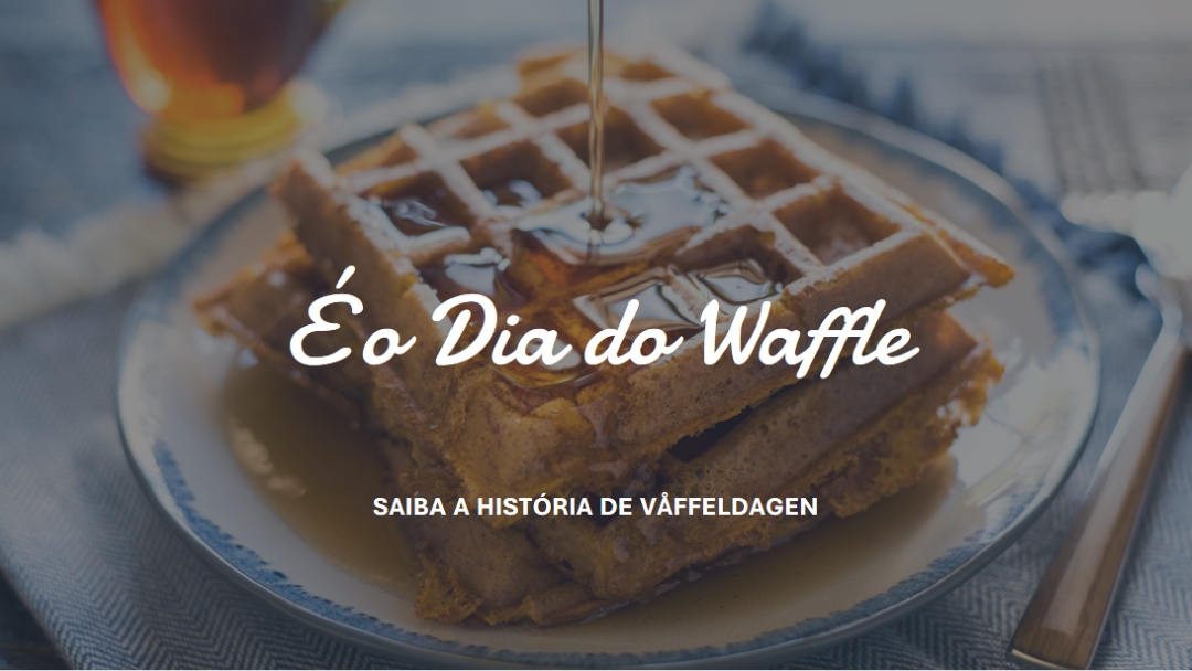 É o Dia do Waffle blue modern-simple