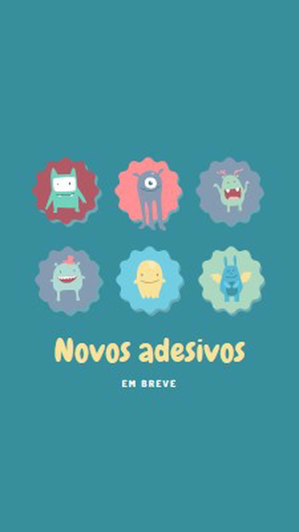 Novos adesivos em breve blue whimsical-color-block