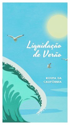 Anúncio de venda de verão blue vintage-retro