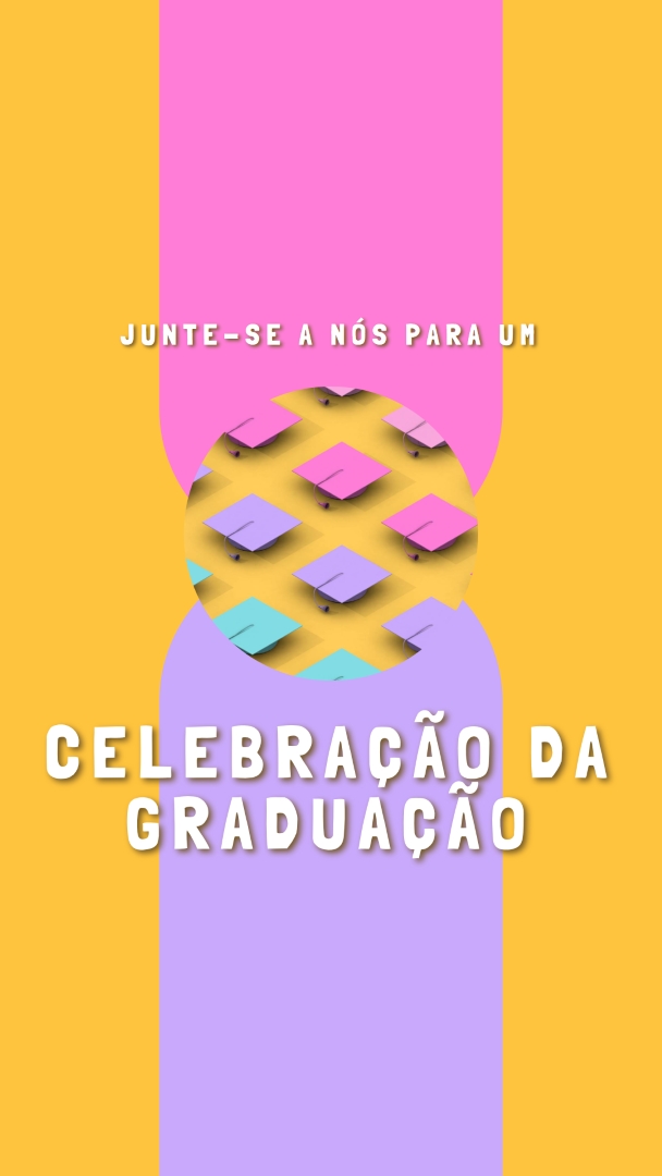 Junte-se à celebração da formatura yellow whimsical-color-block