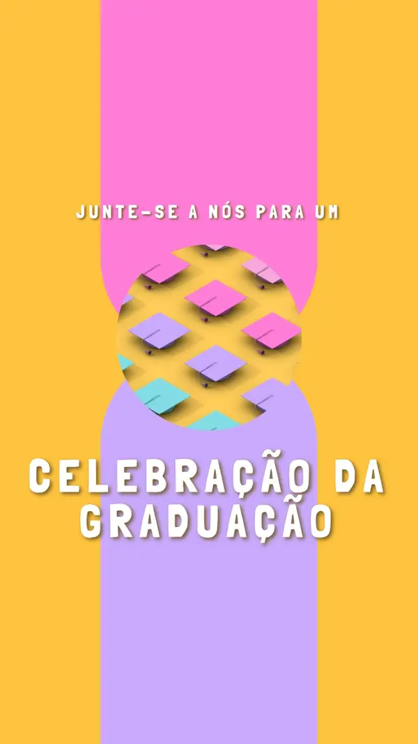 Junte-se à celebração da formatura yellow whimsical-color-block