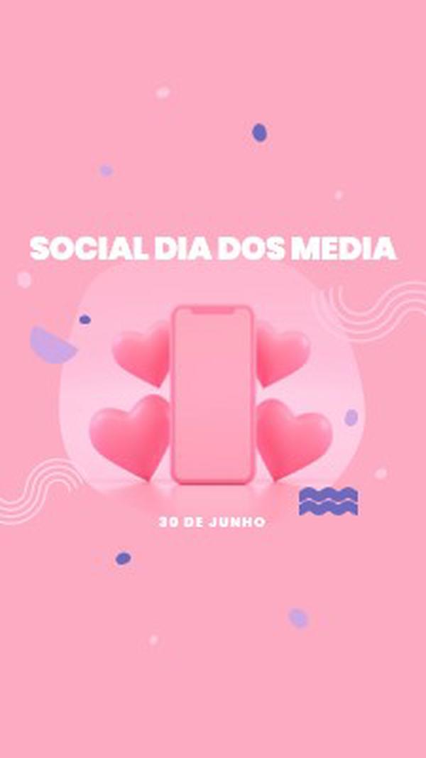 Corações e seguidores pink modern-bold