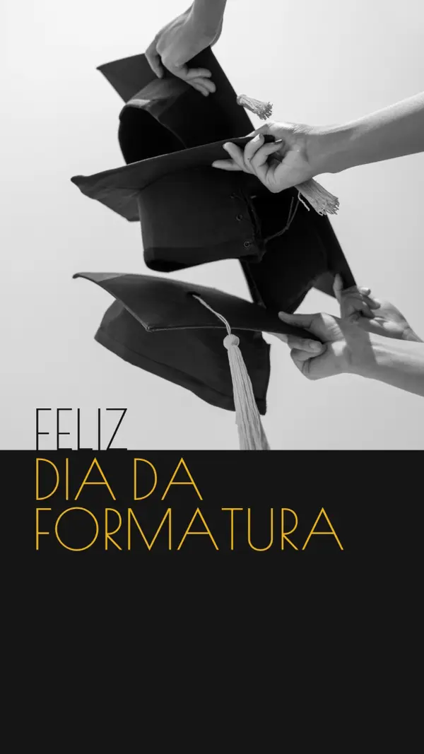 Feliz dia de formatura black modern-simple