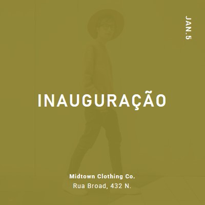 Inauguração da loja de roupas green modern-bold