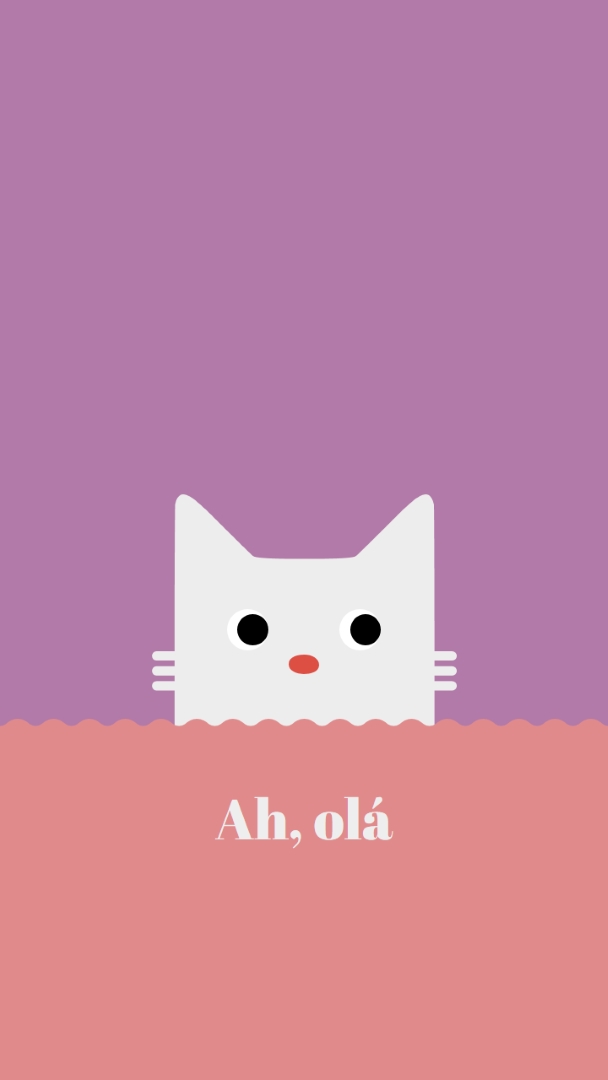 Ah, olá red cute,simple,cat,neutral,bright,fun
