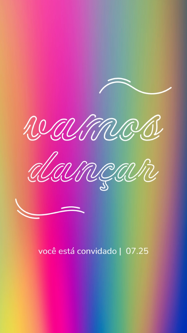 Vamos dançar, você está convidado pink bold,bright,typographic