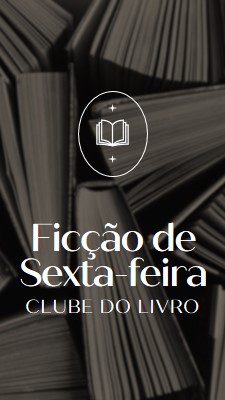 Clube de livros de ficção de sexta-feira black elegant,monochromatic,photo,simple,typographic,symmetrical