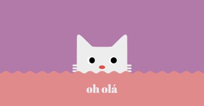 Olá, olá. red cute,simple,cat,neutral,bright,fun