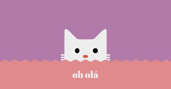 Olá, olá. red cute,simple,cat,neutral,bright,fun