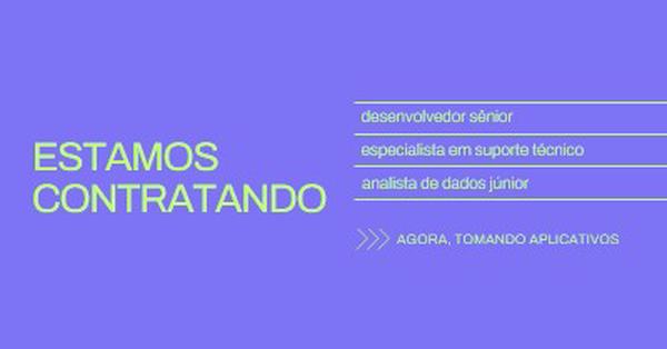 Agora, usando aplicativos purple bold,bright,neon,minimal,modern,simple