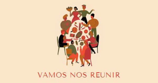 Vamos nos reunir brown bright,fun,illustration