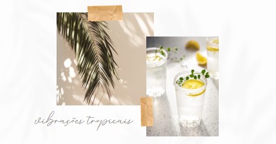 Vibrações de cocktail tropical white photographic,collage,minimal,scrapbook,handwriting,botanical,