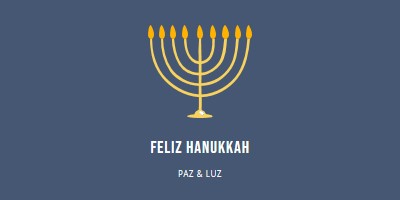 Hanukkah Sameach blue modern-simple