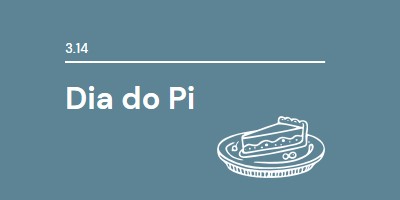 Dia do Pi blue whimsical-line