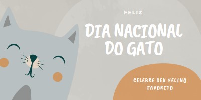 Feliz Dia Nacional do Gato gray organic-simple