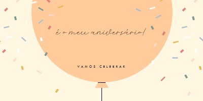 Vamos celebrar o meu aniversário yellow whimsical-line