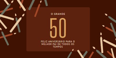 Feliz aniversário de 50 anos brown modern-simple