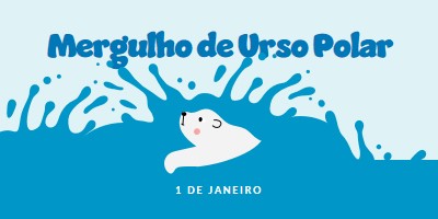 Feliz Dia do Mergulho do Urso Polar blue whimsical-color-block