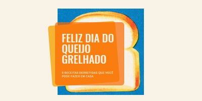 Feliz Dia do Queijo Grelhado orange modern-bold