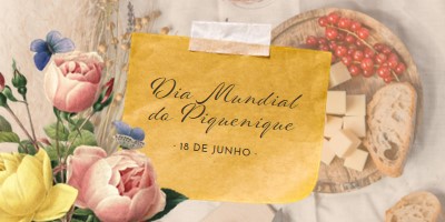 Dia Mundial do Piquenique yellow vintage-botanical