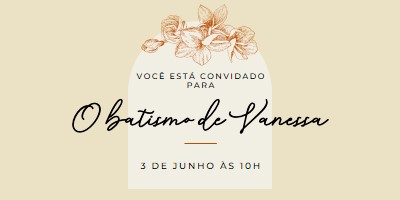 Convite de batismo yellow vintage-botanical