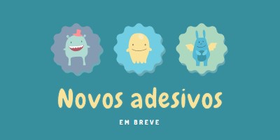 Novos adesivos em breve blue whimsical-color-block