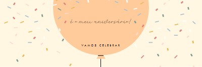 Vamos celebrar o meu aniversário yellow whimsical-line