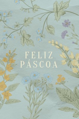 Desejos de Páscoa blue vintage-botanical