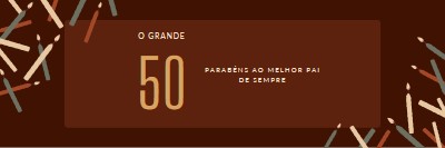 Feliz 50º aniversário brown modern-simple