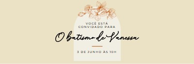 Convite de batismo yellow vintage-botanical