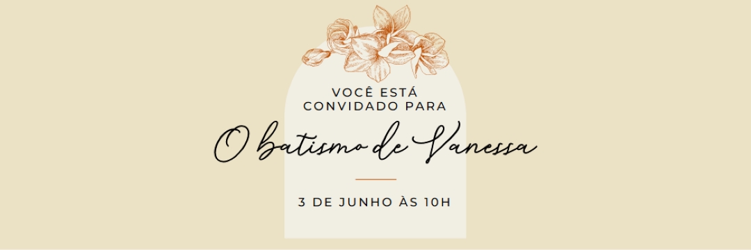 Convite de batismo yellow vintage-botanical