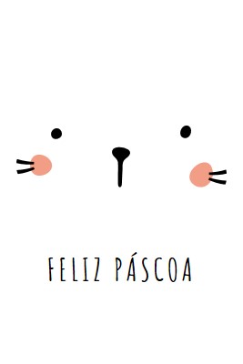 Feliz Páscoa, coelhinho white whimsical-line