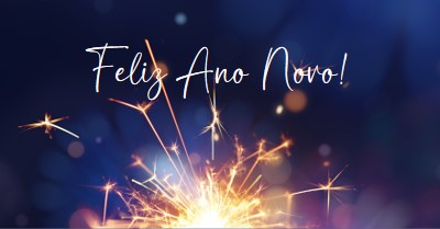 Feliz Ano Novo! blue modern-simple