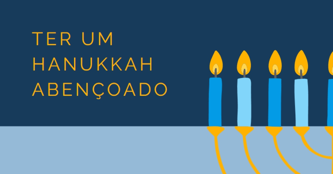 Um hanukkah abençoado blue modern-simple