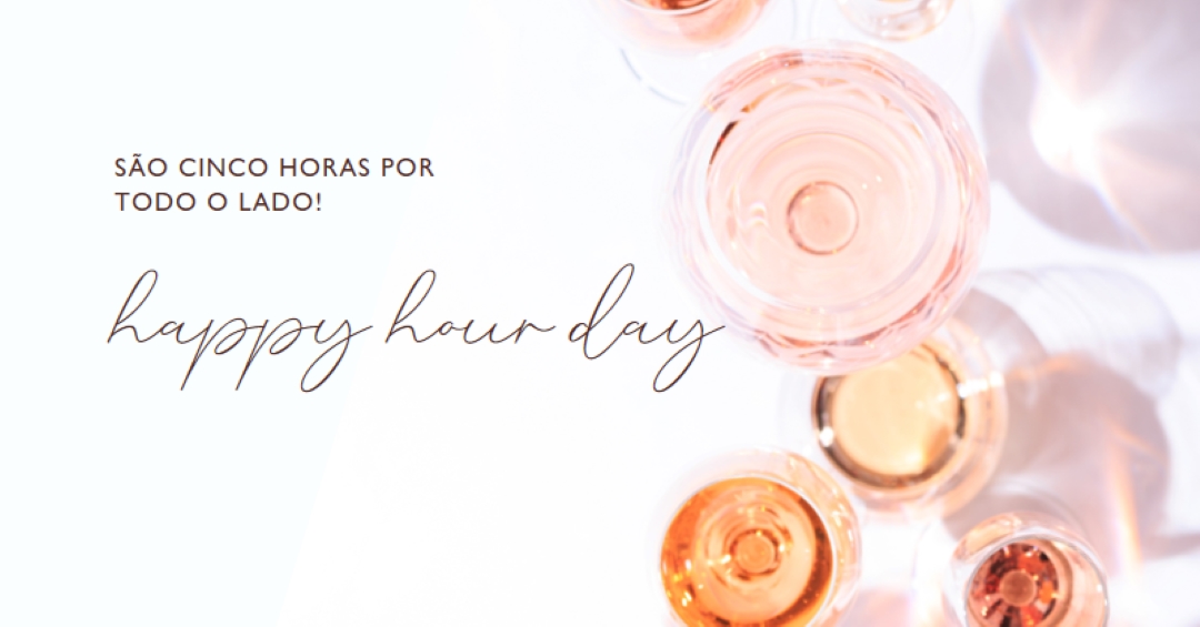 Hora feliz das cinco horas white modern-simple