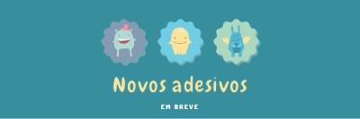 Novos adesivos em breve blue whimsical-color-block